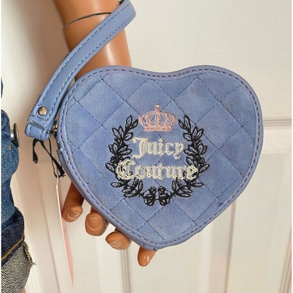 Juicy Couture Royal Couture Blue Zip Around Logo Wristlet Bag NWT - Picture 3 of 7